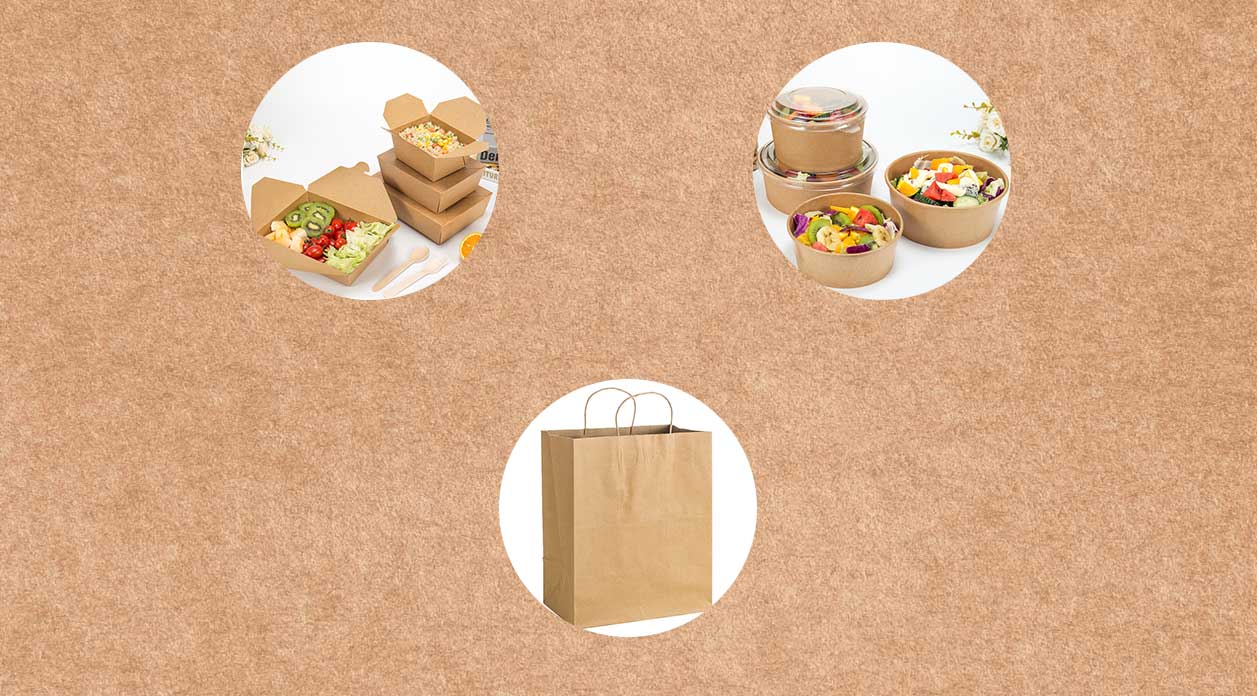 Embalagens populares de papel kraft para viagem
